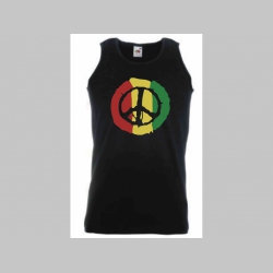 Rasta Peace - Reggae čierne pánske tielko 100%bavlna Fruit of The Loom